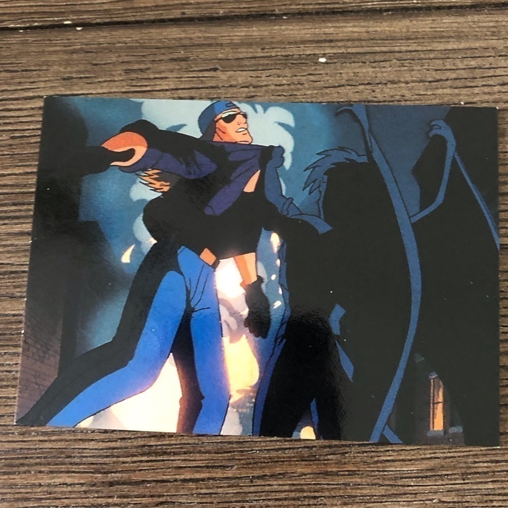 Vintage 1995 Gargoyles trading card: Demona Rescues Brooklyn #39